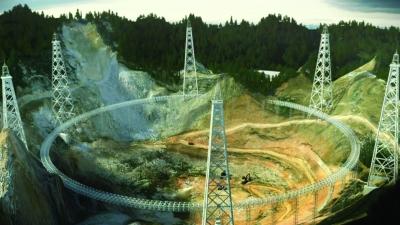 望遠(yuǎn)鏡的環(huán)梁目前已經(jīng)合龍，它是“鍋”的支架